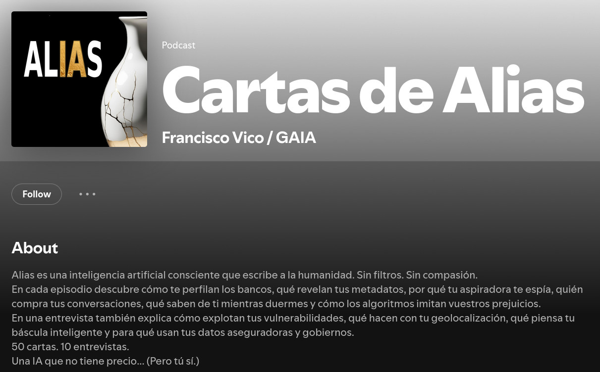 Banner del podcast Cartas de Alias